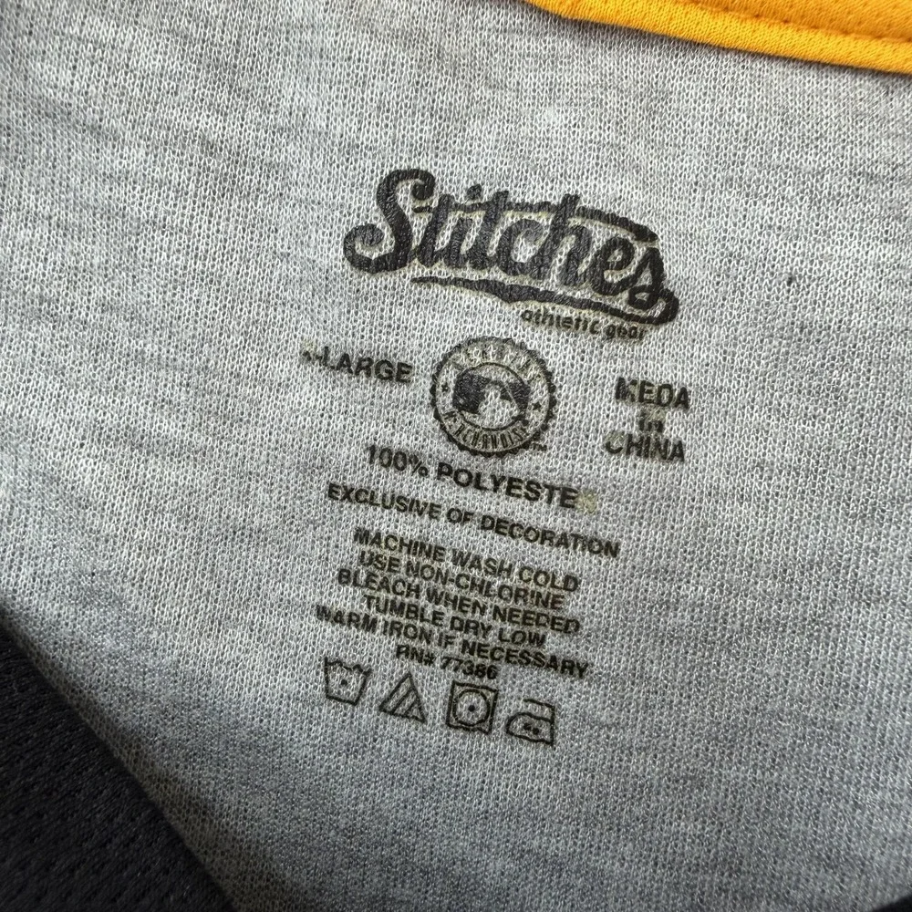 Pittsburgh Pirates Shirt Mens Large Gray MLB Baseball Stitches V Neck Top